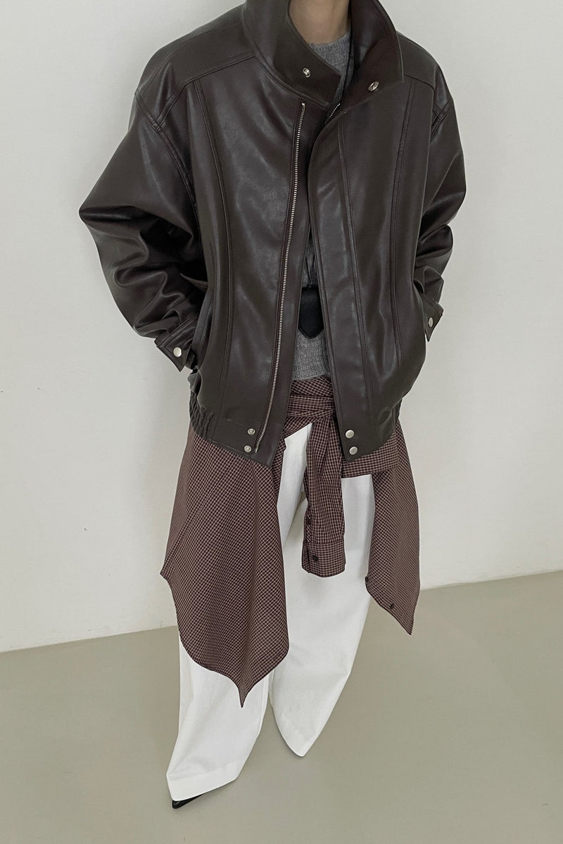 Leather Bomber Jacket