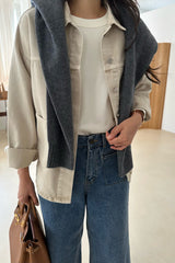 Soft Beige Denim Jacket