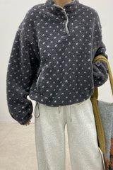 Dumble Dot Fleece Half-Snap Top