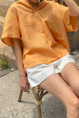 Hoodie Linen Blouse