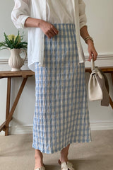 Crinkle Gingham Skirt