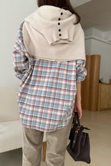 Real Check Shirt in Pink, brushed plaid button-down shirt