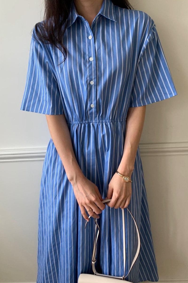 Breezy Stripe Pintuck Dress