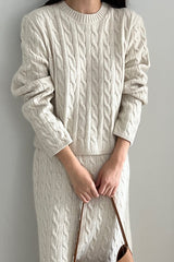 Cable Knit Skirt Set