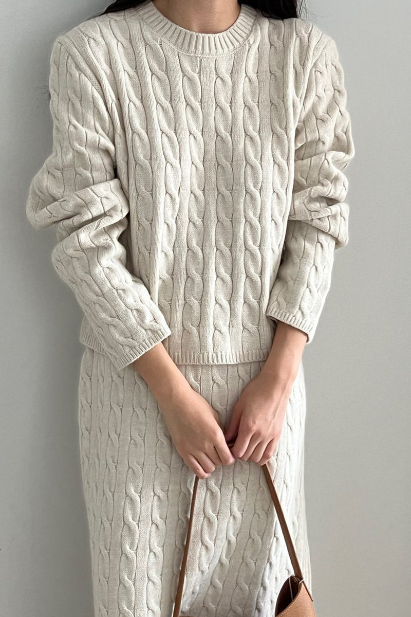 Cable Knit Skirt Set