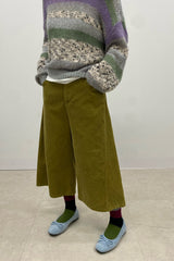 Crop Corduroy Banded Pants
