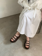 R841 Triple-Strap Platform Sandal