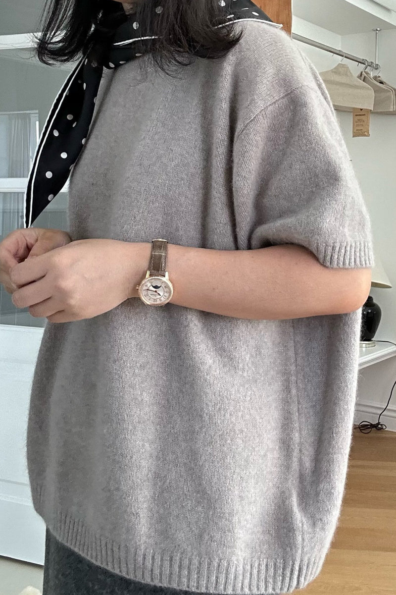 Cashmere Short Slv Knit