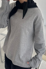 Stripe Sleeve Layered Tee