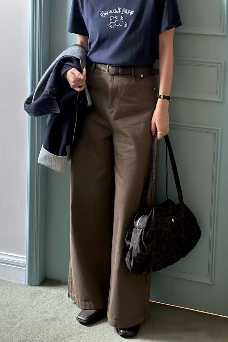 Classic Belted Wide Pants (Belt included)