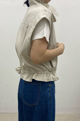 Linen Zip Vest Jacket