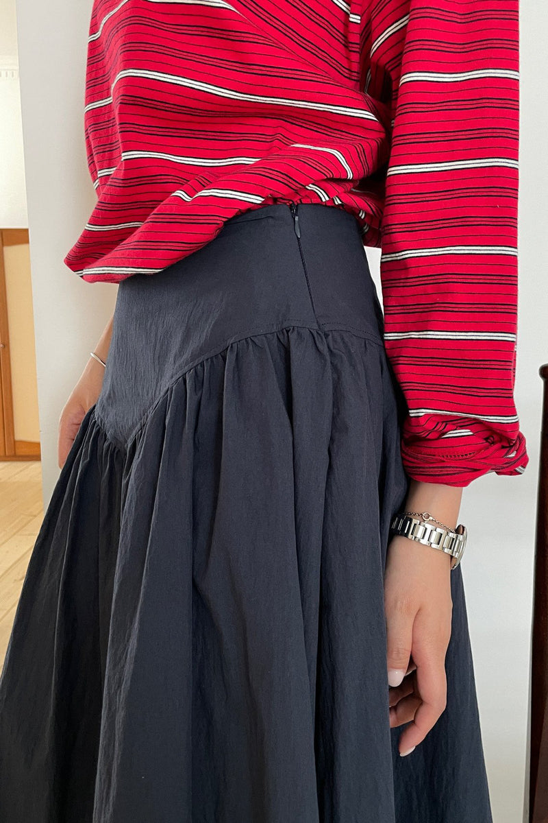 Yoke Shirring Skirt