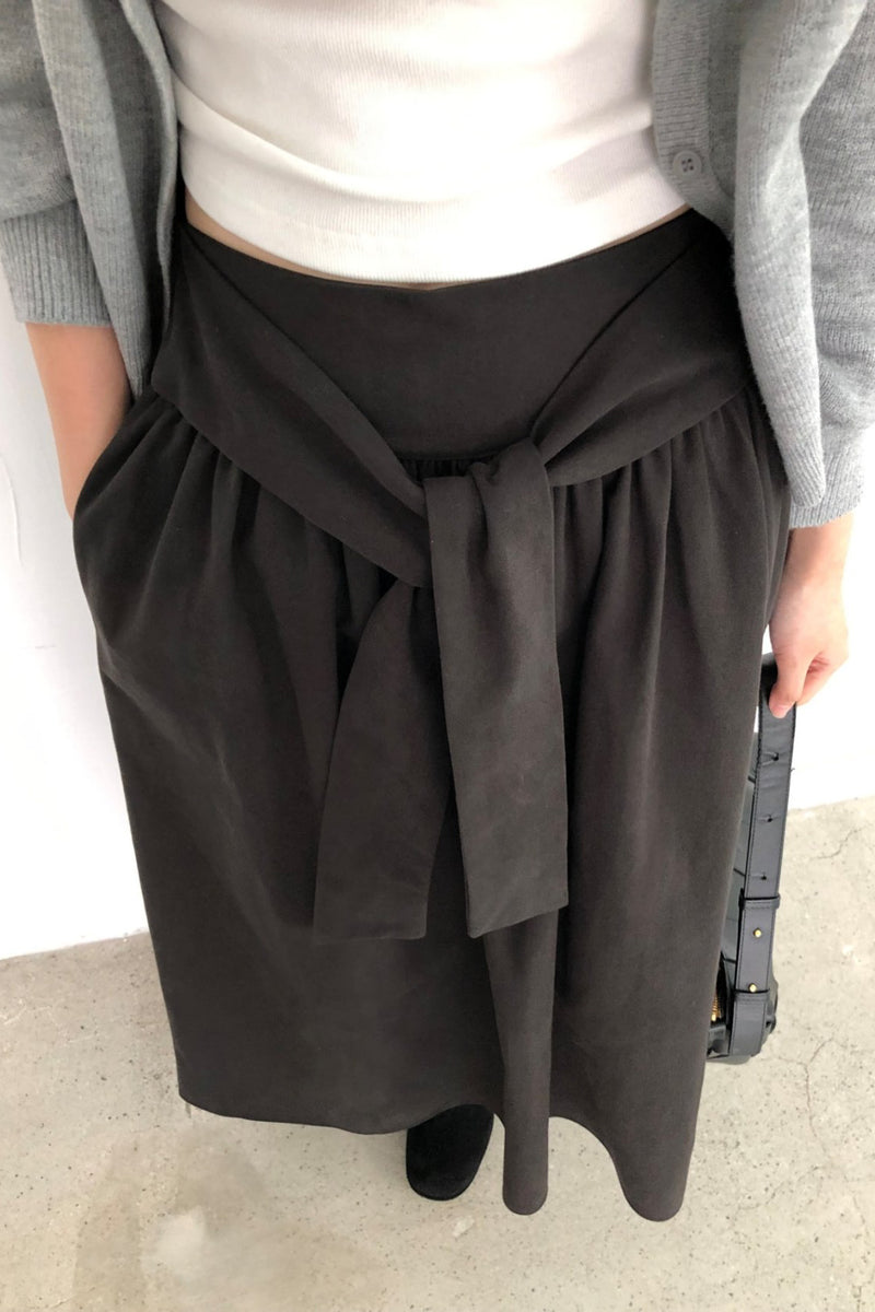 Waist Tie A-Line Skirt