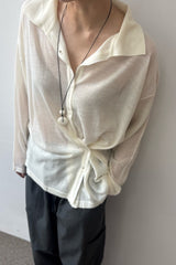 Sheer Collar Knit