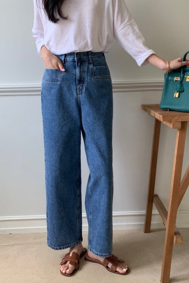 Pocket Banding Denim Pants