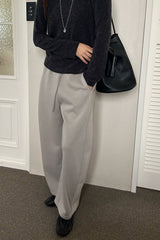 Comma Banding Pants in Beige, women's banded wide leg pants