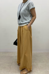Linen Frill Wide Pants