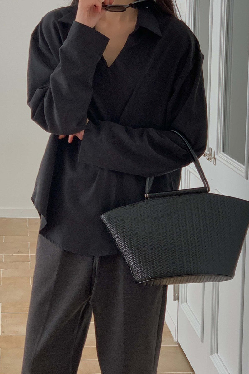 Collared Cupro Blouse