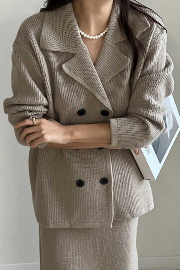 Double Button Knit Set