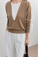 Layered Deep Neck Knit