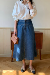Seamline Denim Skirt