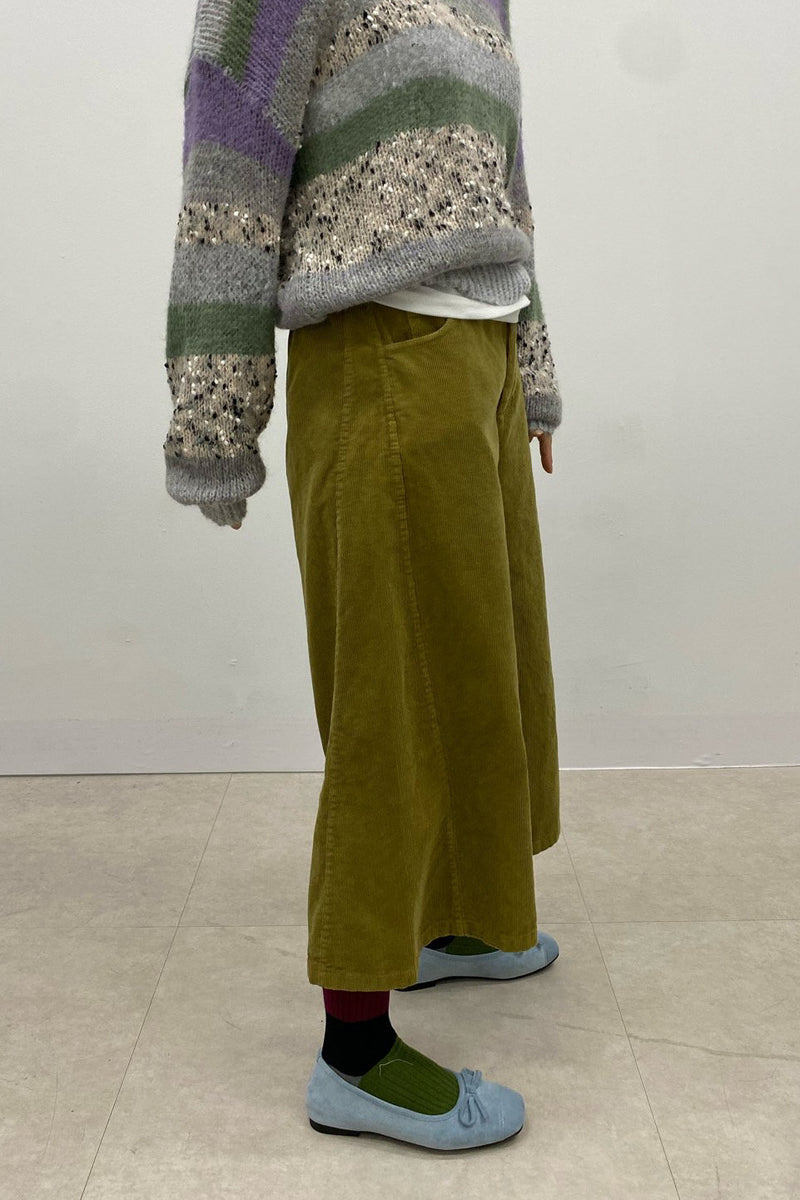 Crop Corduroy Banded Pants