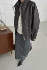 Leather Bomber Jacket