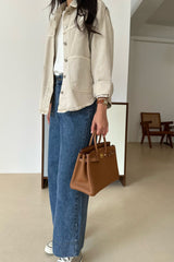 Soft Beige Denim Jacket