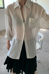 Linen Stripe Loose Shirt