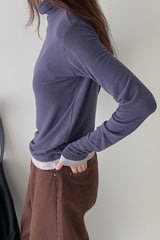 Wool Cont Turtleneck Tee
