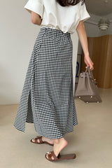Gingham Side-Twist Maxi