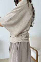 Shirring Wide Knit Tee