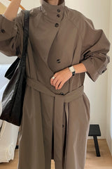 Modern High Collar Trench