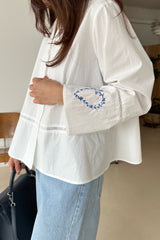 Heart Embroidery Blouse
