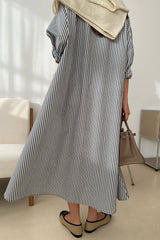 Stripe Frill Shirt Dress