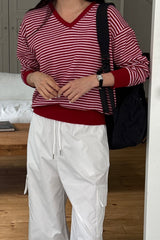 Stripe V-Neck Knit