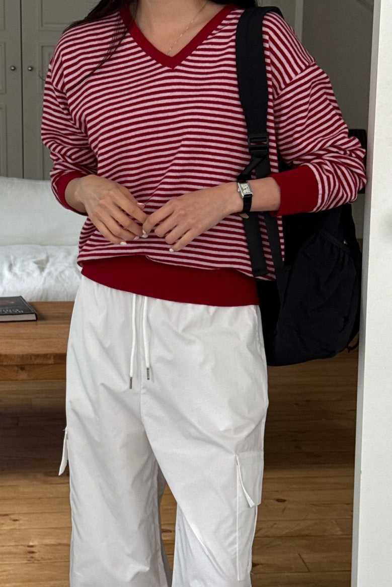 Stripe V-Neck Knit