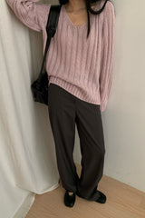 Airy V-Neck Knit Top