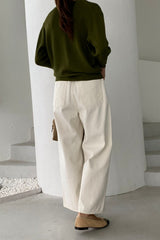 Row Banding Cream Pants
