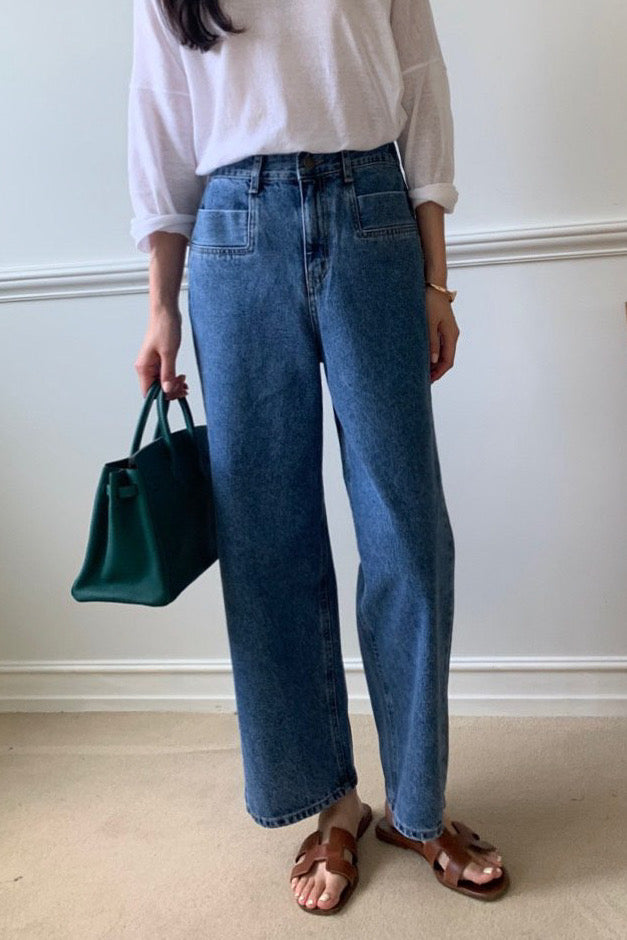 Pocket Banding Denim Pants