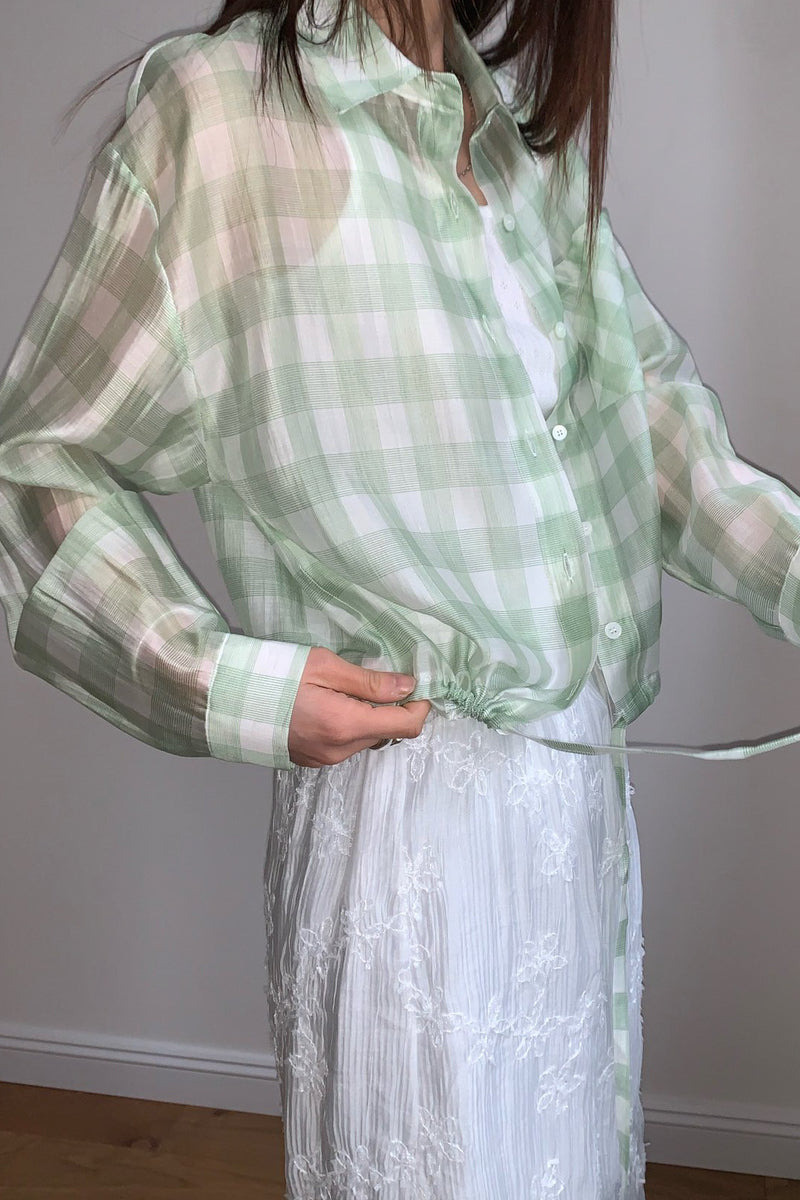 Sheer Gingham Blouse