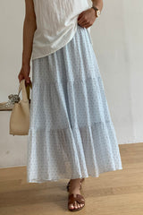 Tiered Polka Dot Maxi Skirt