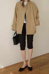 High Neck Half Trench Coat