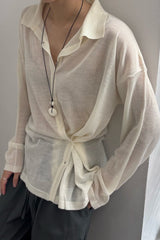 Sheer Collar Knit