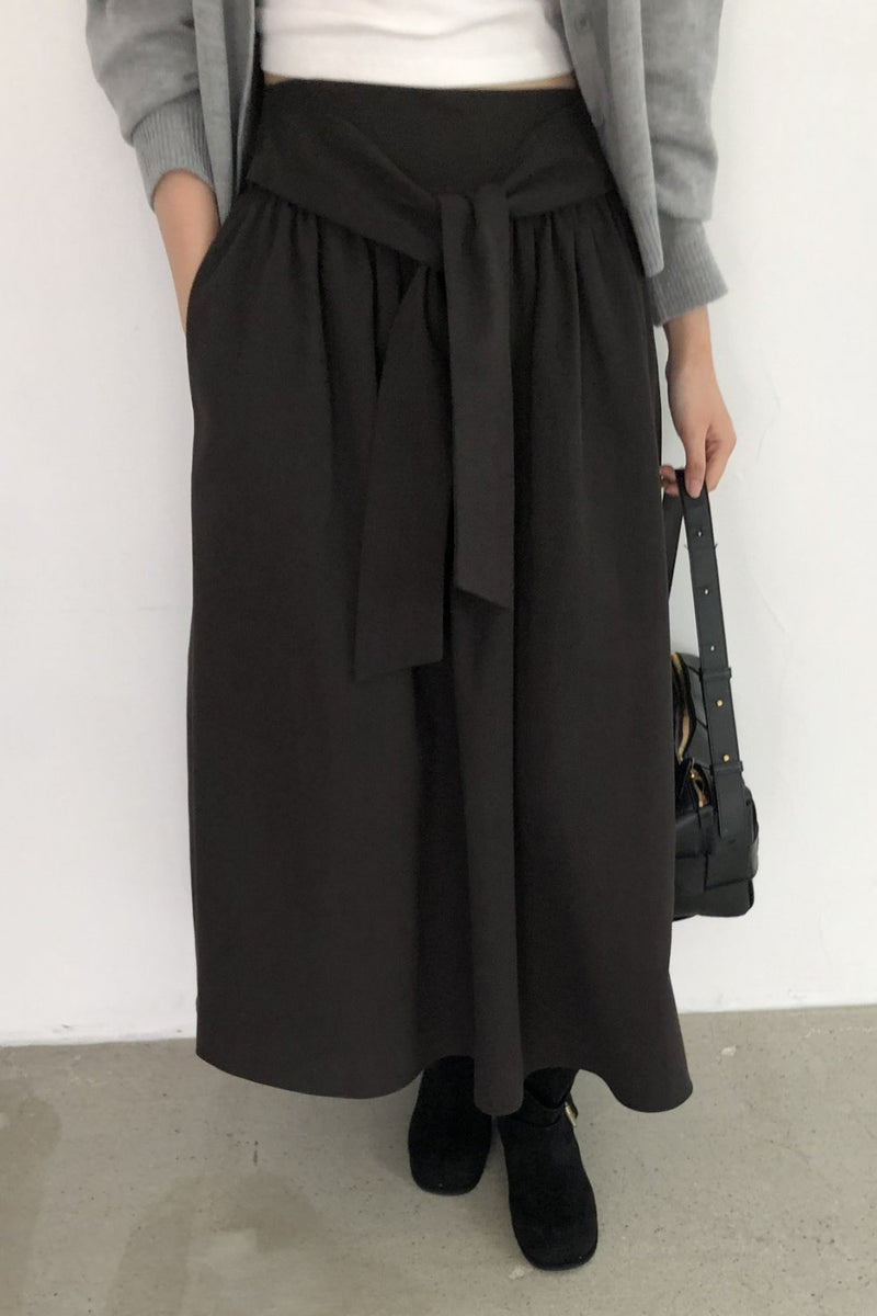 Waist Tie A-Line Skirt