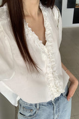 Puff Sleeve Frill Blouse