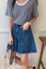 Seam Denim Shorts