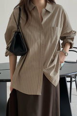 Moburn Stripe Wrap Shirt