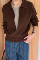 Deep V Collar Double Knit