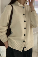 Superfine Wool Button Cardigan